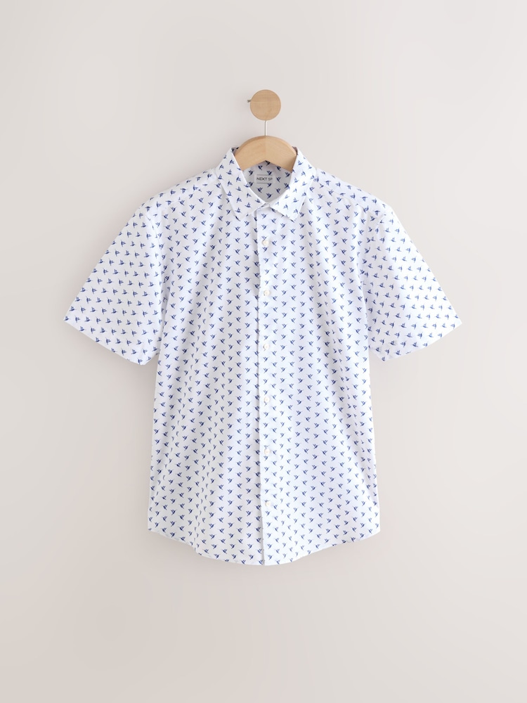 White Hummingbird All Over Print Short Sleeves Shirt - Image 1 of 1