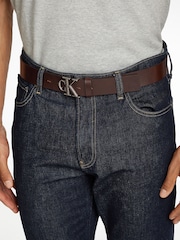 Calvin Klein Brown Round Mono Plaque Belt - Image 2 of 3