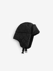 Black Showerproof Quilted Trapper Hat - Image 3 of 6