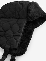 Black Showerproof Quilted Trapper Hat - Image 4 of 6