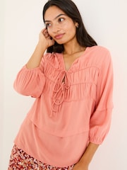 FatFace Coral Pink Cece Blouse - Image 2 of 7