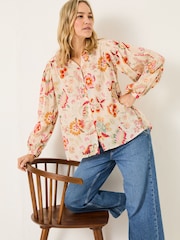 FatFace Ebby Cream Historical Floral 100% Cotton Blouse - Image 1 of 10