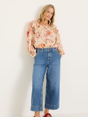 FatFace Ebby Cream Historical Floral 100% Cotton Blouse - Image 2 of 10