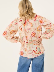 FatFace Ebby Cream Historical Floral 100% Cotton Blouse - Image 3 of 10