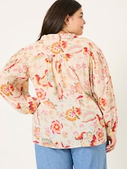 FatFace Ebby Cream Historical Floral 100% Cotton Blouse - Image 6 of 10