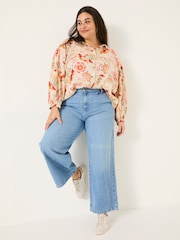 FatFace Ebby Cream Historical Floral 100% Cotton Blouse - Image 7 of 10
