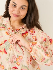 FatFace Ebby Cream Historical Floral 100% Cotton Blouse - Image 8 of 10