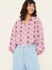 FatFace Ebby Heather Purple 100% Cotton Blouse - Image 1 of 9