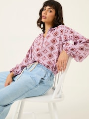 FatFace Ebby Heather Purple 100% Cotton Blouse - Image 4 of 9