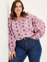 FatFace Ebby Heather Purple 100% Cotton Blouse - Image 5 of 9