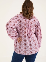 FatFace Ebby Heather Purple 100% Cotton Blouse - Image 8 of 9