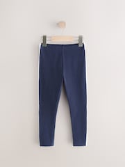 Navy/White Side Stripe Printed Leggings (3-16yrs) - Image 4 of 8
