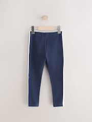 Navy/White Side Stripe Printed Leggings (3-16yrs) - Image 5 of 8