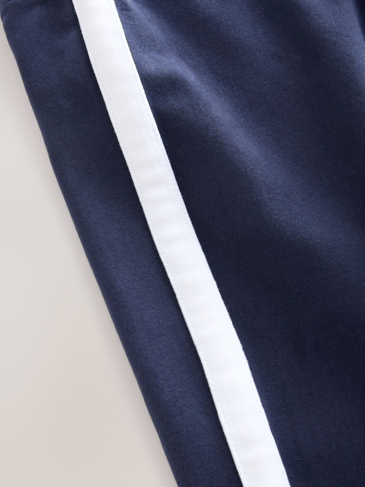 Navy/White Side Stripe Printed Leggings (3-16yrs) - Image 7 of 8