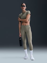 Nike Green Pro Mid Rise 7/8 Graphic Leggings - Image 1 of 7