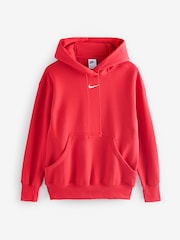 Nike Red Oversized Sportswear Phoenix Fleece Mini Swoosh Pullover Hoodie - Image 10 of 11
