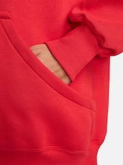 Nike Red Oversized Sportswear Phoenix Fleece Mini Swoosh Pullover Hoodie - Image 5 of 11
