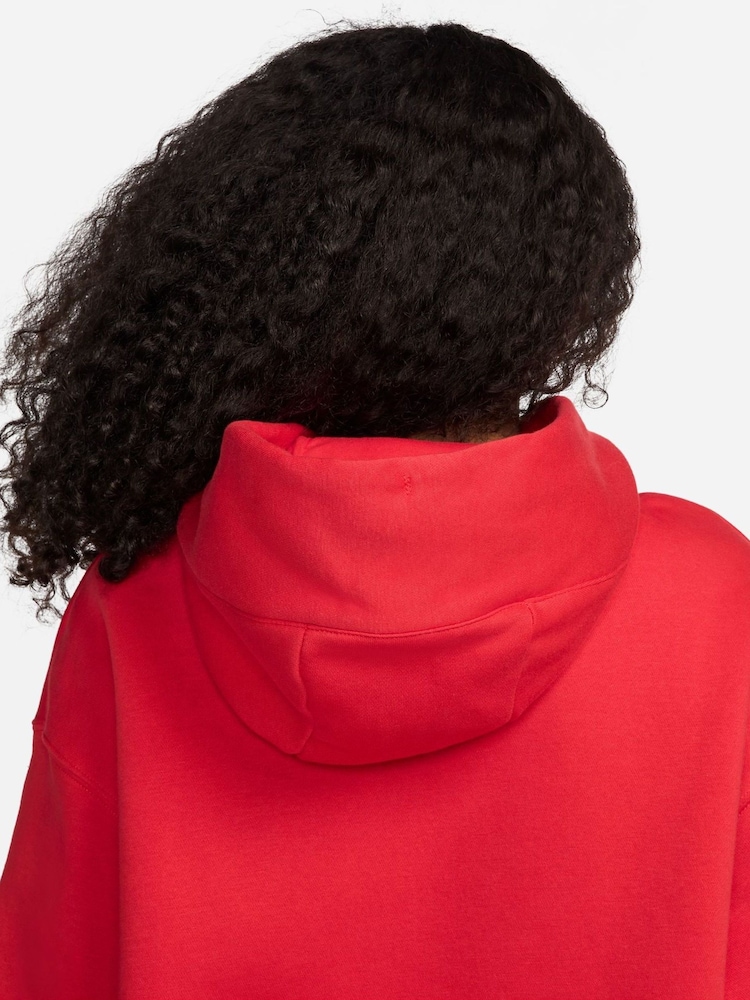 Rouge - Nike Sportswear oversize Phoenix Fleece Mini Swoosh Sweat-shirt à capuche - Image 7 of 11
