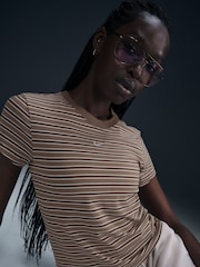 Neutral Brown Striped T-Shirt - Image 3 of 6