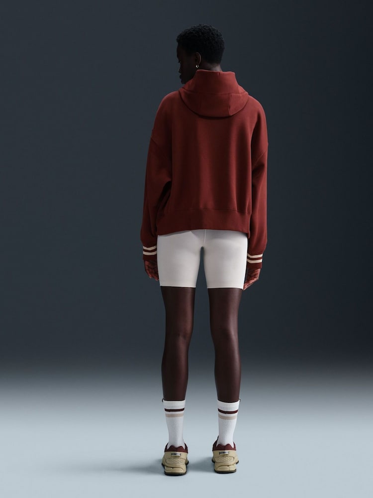Nike Burgundy Red Phoenix Fleece Oversized Graphic Logo Hoodie - Image 2 of 5