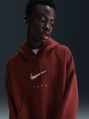Nike Burgundy Red Phoenix Fleece Oversized Graphic Logo Hoodie - Image 3 of 5