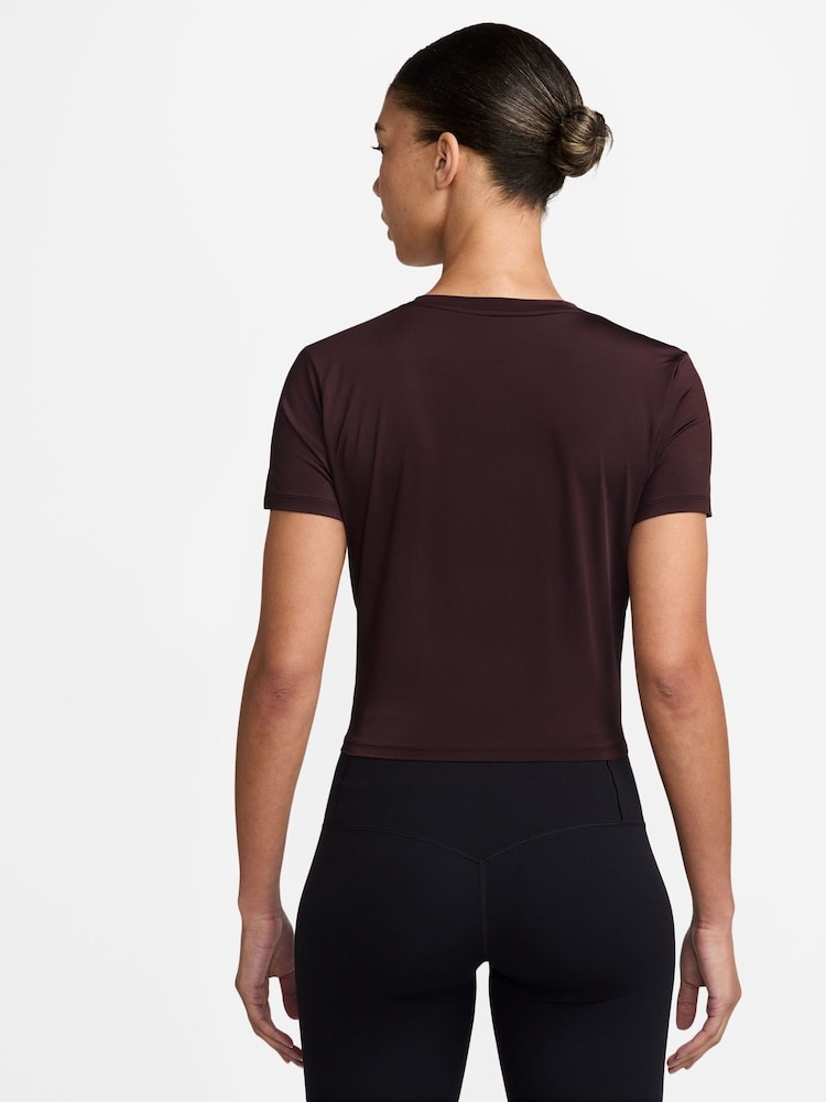 Nike Burgundy Red One Dri-FIT Twist Short Sleeve T-Shirt - Image 2 of 5 Nike Burgundy Red One Dri-FIT Twist Short Sleeve T-Shirt - Image 2 of 5