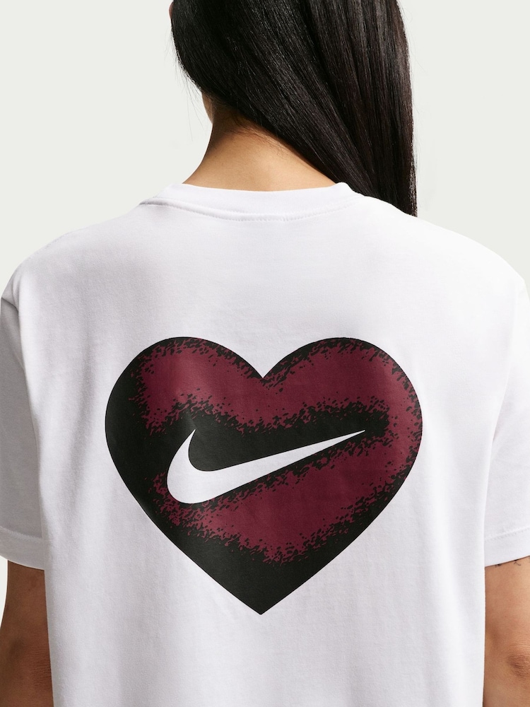 Nike White Heart Boxy T-Shirt - Image 5 of 5