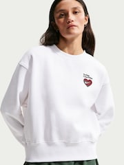 Nike White Heart Phoenix Fleece Crew Neck Jumper - Image 3 of 5