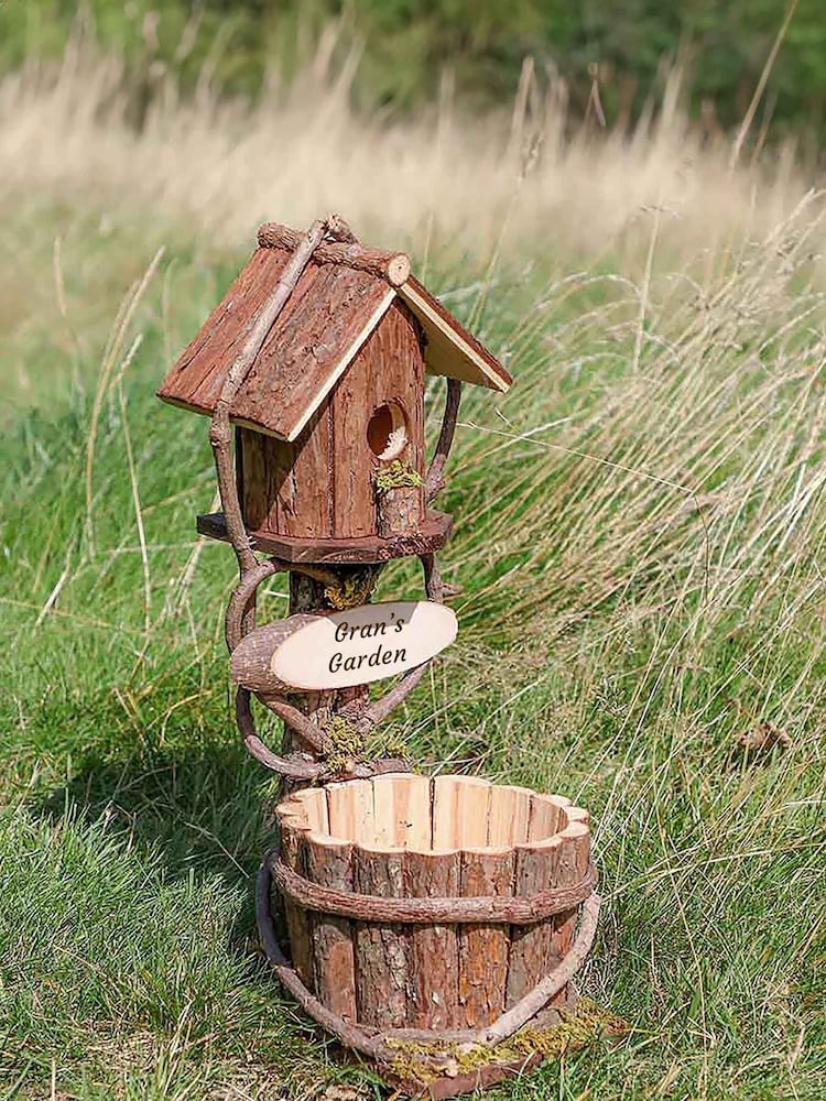 Garden Wooden Bird House Planter by Dibor - Image 1 of 3
