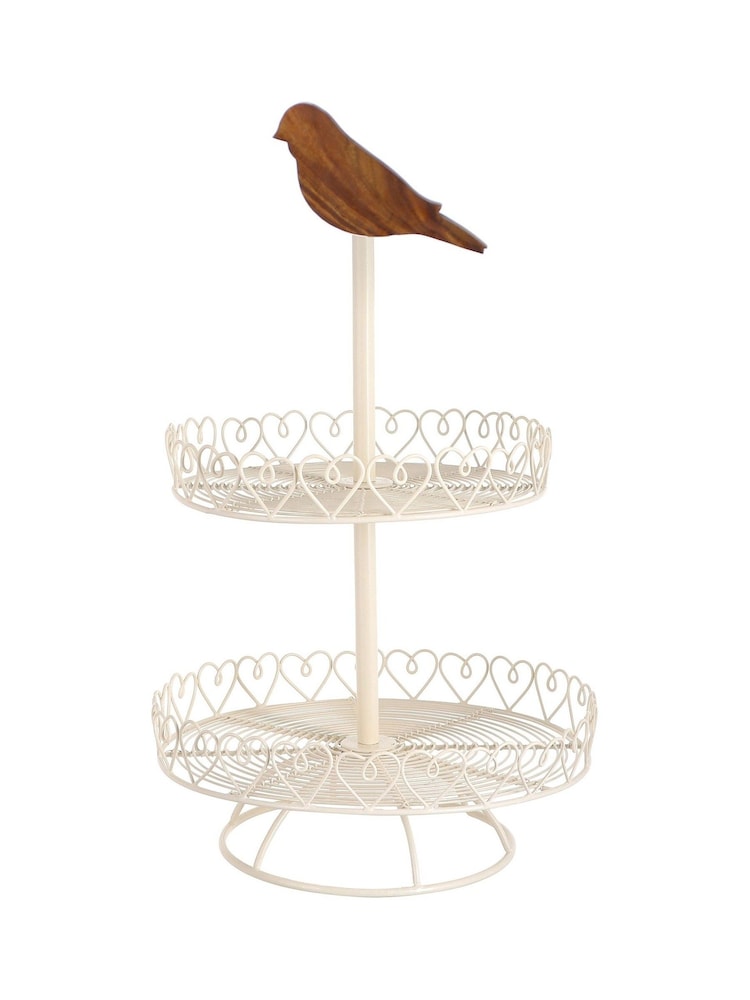 Garden Two Tier Bird Cake Stand by Dibor - Image 2 of 5 Garden Two Tier Bird Cake Stand by Dibor - Image 2 of 5
