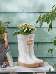 Large White Personalised Garden Welly Boots Planter by Dibor - Image 1 of 5