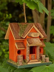 Sunset Orange Garden Wooden Bird House by Dibor - Image 1 of 4