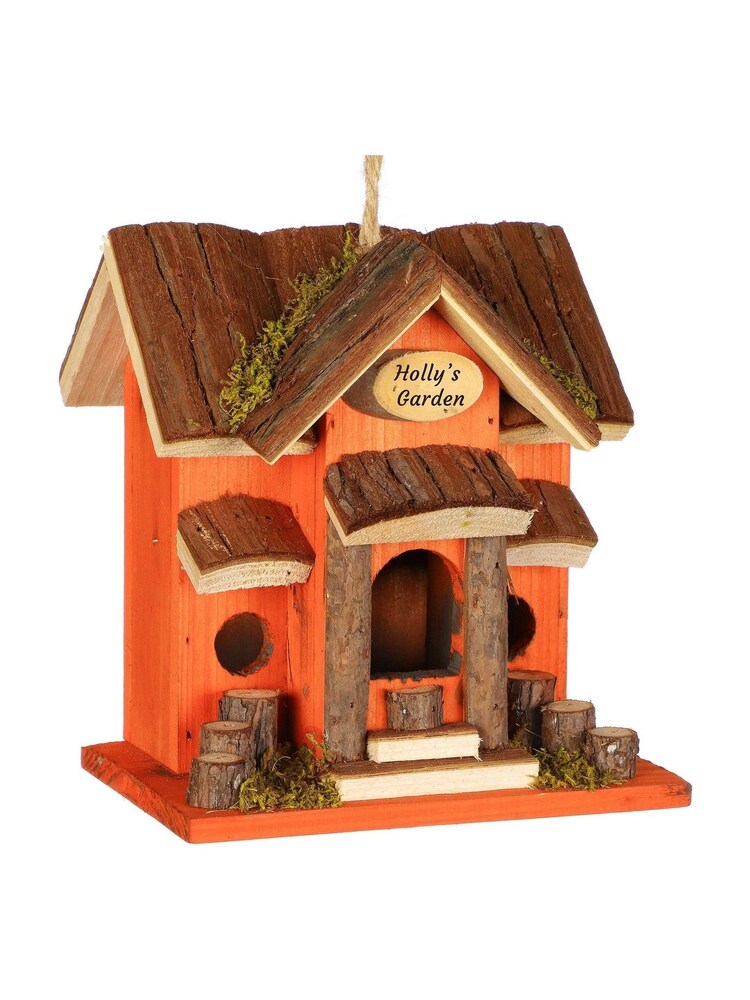 Sunset Orange Garden Wooden Bird House by Dibor - Image 2 of 4