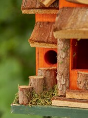 Sunset Orange Garden Wooden Bird House by Dibor - Image 4 of 4
