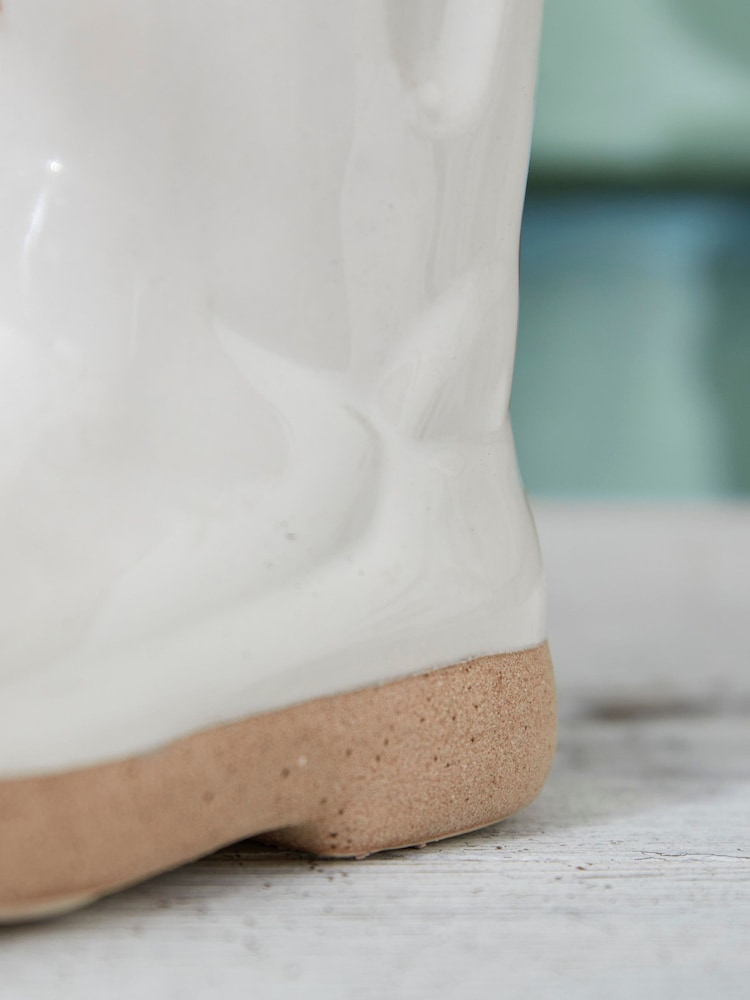 Small White Personalised Welly Boots Garden Planter by Dibor - Image 5 of 5 Small White Personalised Welly Boots Garden Planter by Dibor - Image 5 of 5