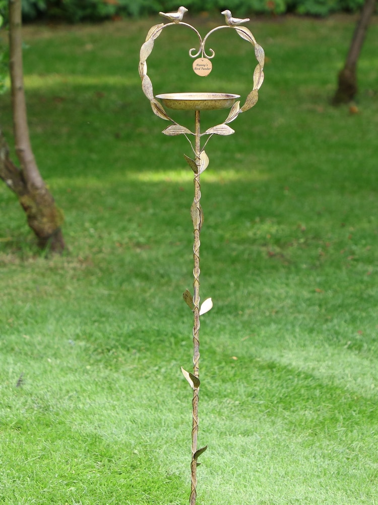Standing Heart Garden Bird Dish by Dibor - Image 1 of 5