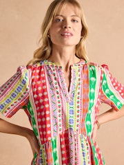 Joules Ariella Multi Cotton Tiered Dress - Image 4 of 7