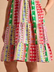 Joules Ariella Multi Cotton Tiered Dress - Image 6 of 7