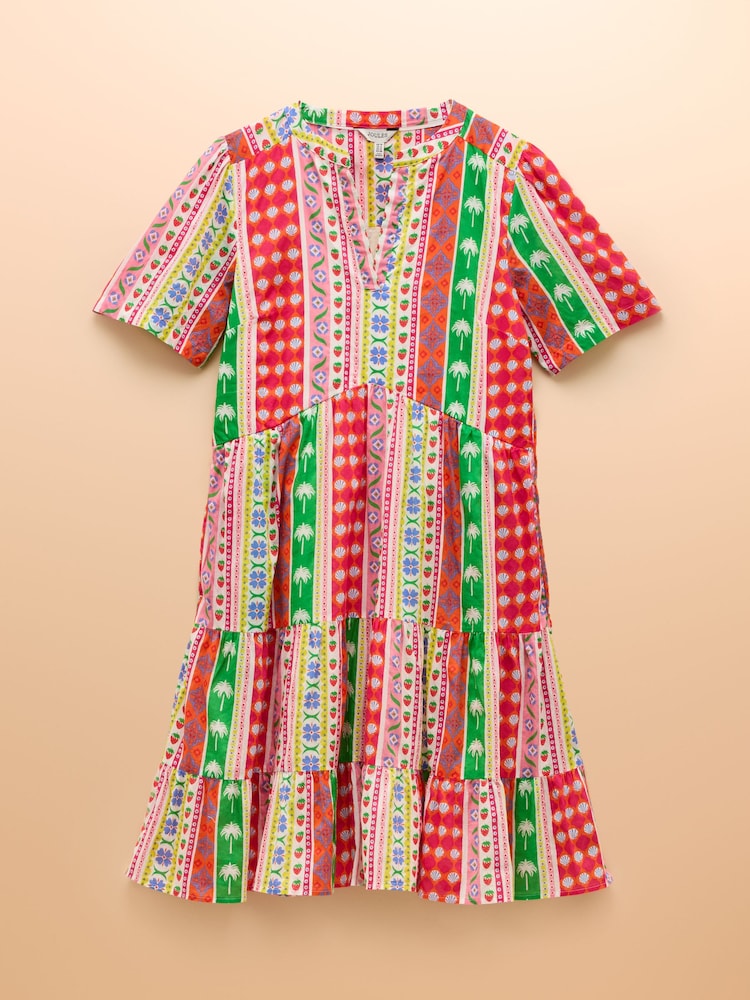 Joules Ariella Multi Cotton Tiered Dress - Image 7 of 7