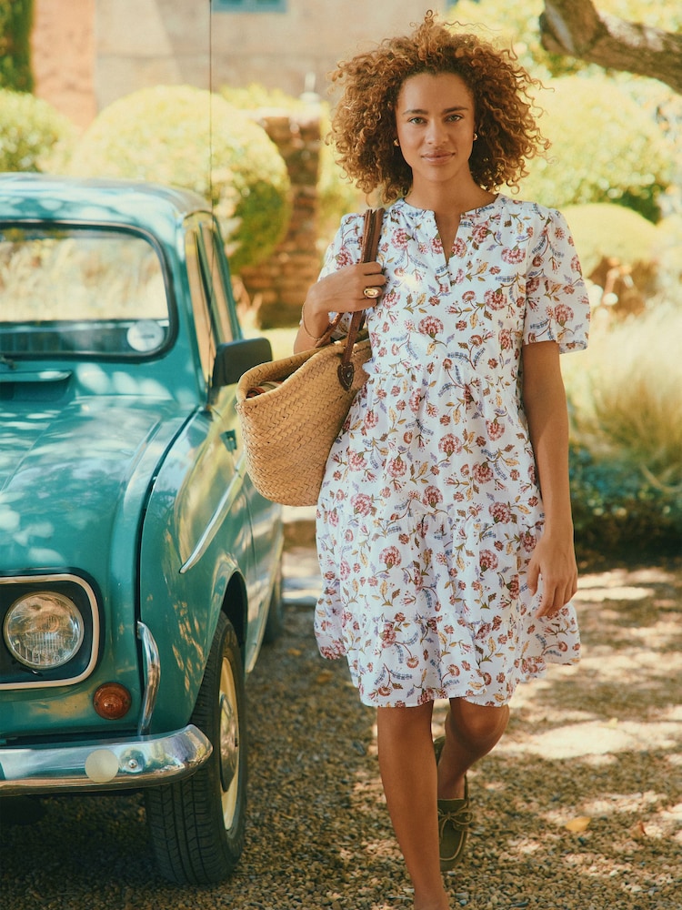 Joules Ariella Provence Floral Cotton Tiered Dress - Image 2 of 10