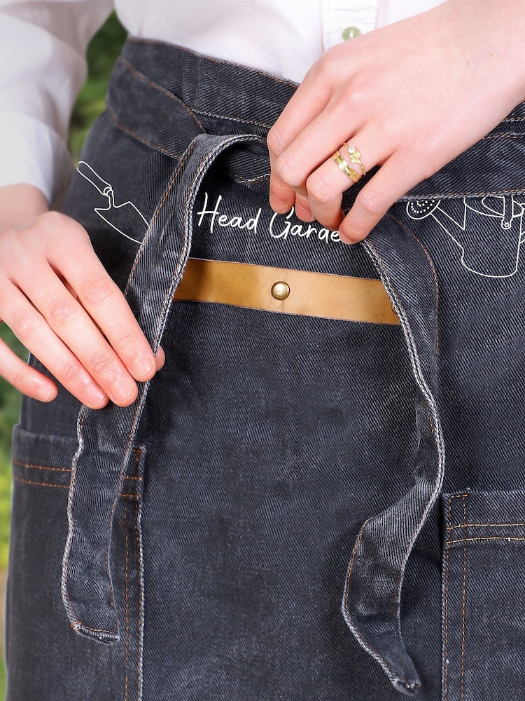 Head Gardener Black Canvas Half Apron by Dibor - Image 2 of 4