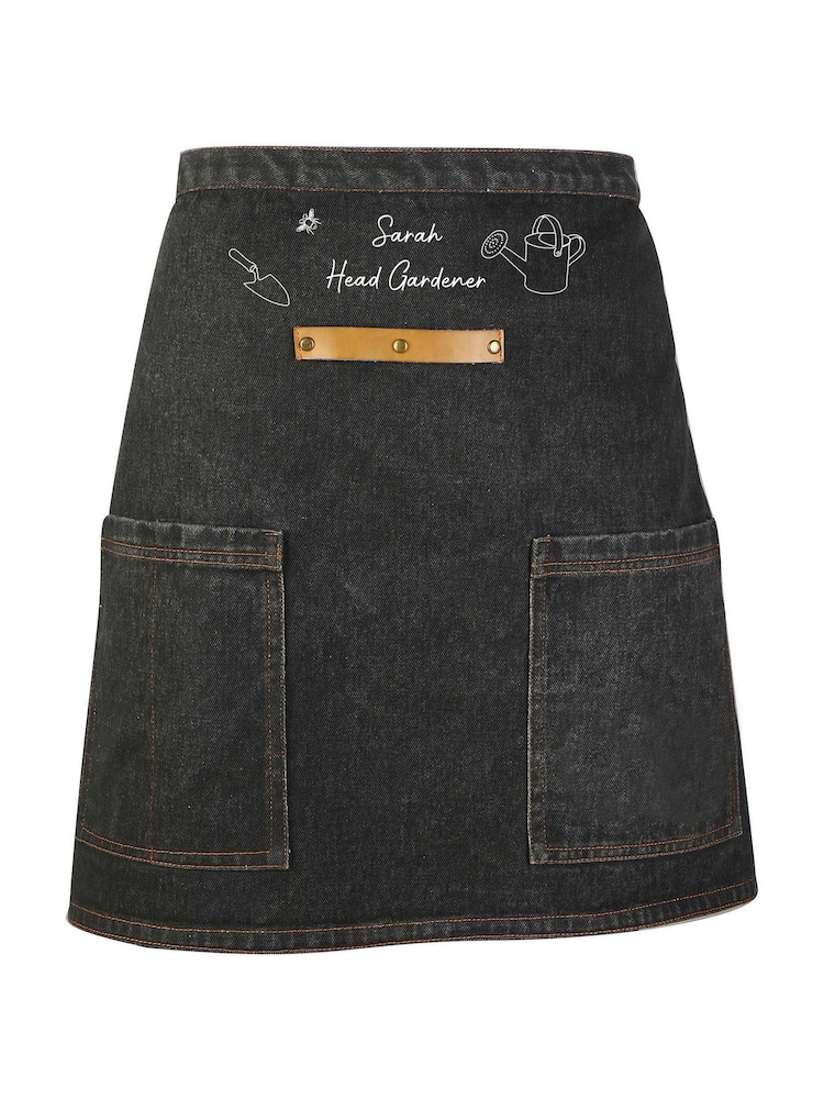 Head Gardener Black Canvas Half Apron by Dibor - Image 4 of 4