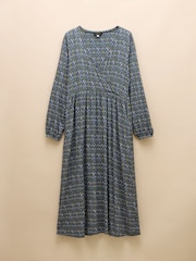 Joules Camille Khaki Green Midi Length Wrap Dress - Image 6 of 6