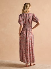 Joules Hannah Pink Maxi Dress - Image 2 of 7