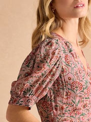 Joules Hannah Pink Maxi Dress - Image 5 of 7