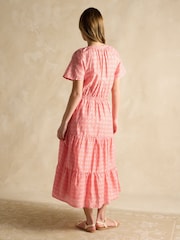 Joules Connie Pink Cotton Midi Dress - Image 2 of 8