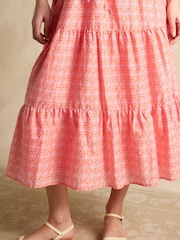 Joules Connie Pink Cotton Midi Dress - Image 7 of 8