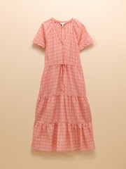 Joules Connie Pink Cotton Midi Dress - Image 8 of 8