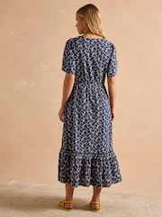 Joules Harriet Navy Broderie Midi Dress - Image 2 of 8