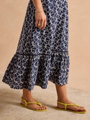 Joules Harriet Navy Broderie Midi Dress - Image 7 of 8